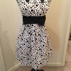 Black and white, polka-dot dress